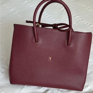 Chic Burgundy Leather Satchel